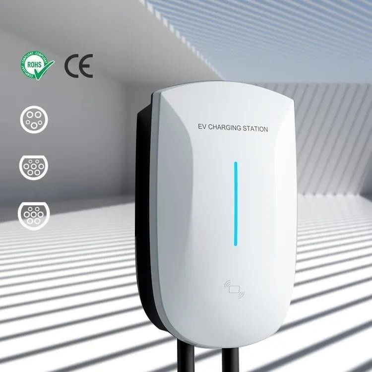 Пункт уровня 2 7kw 11kw 22kw поручая	Быстрой установленный стеной индикатор СИД зарядной станции EV