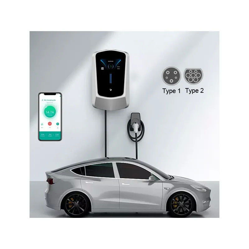Зарядное устройство для стеновой коробки типа 1 типа 2 Ev, установленное на колонне, устойчивое к ультрафиолету