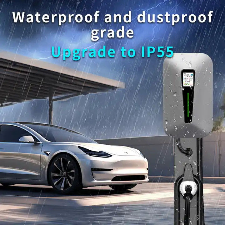 Type1 и Type2 RFID LCD Screen Wall EV Charger для всех электромобилей
